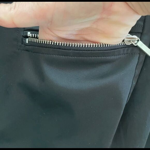 Bebe black satin collared zip up mini dress size small - Picture 9 of 9